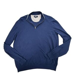 Johnnie-O "Sully" Men's Navy Blue‎ Quarter Zip Pullover Sweater Size L